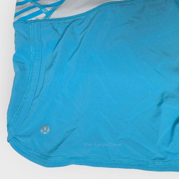 Lululemon Groovy Running Short 6 Spry Blue Quilt Retired Rare 90s Athleisure - Picture 4 of 5
